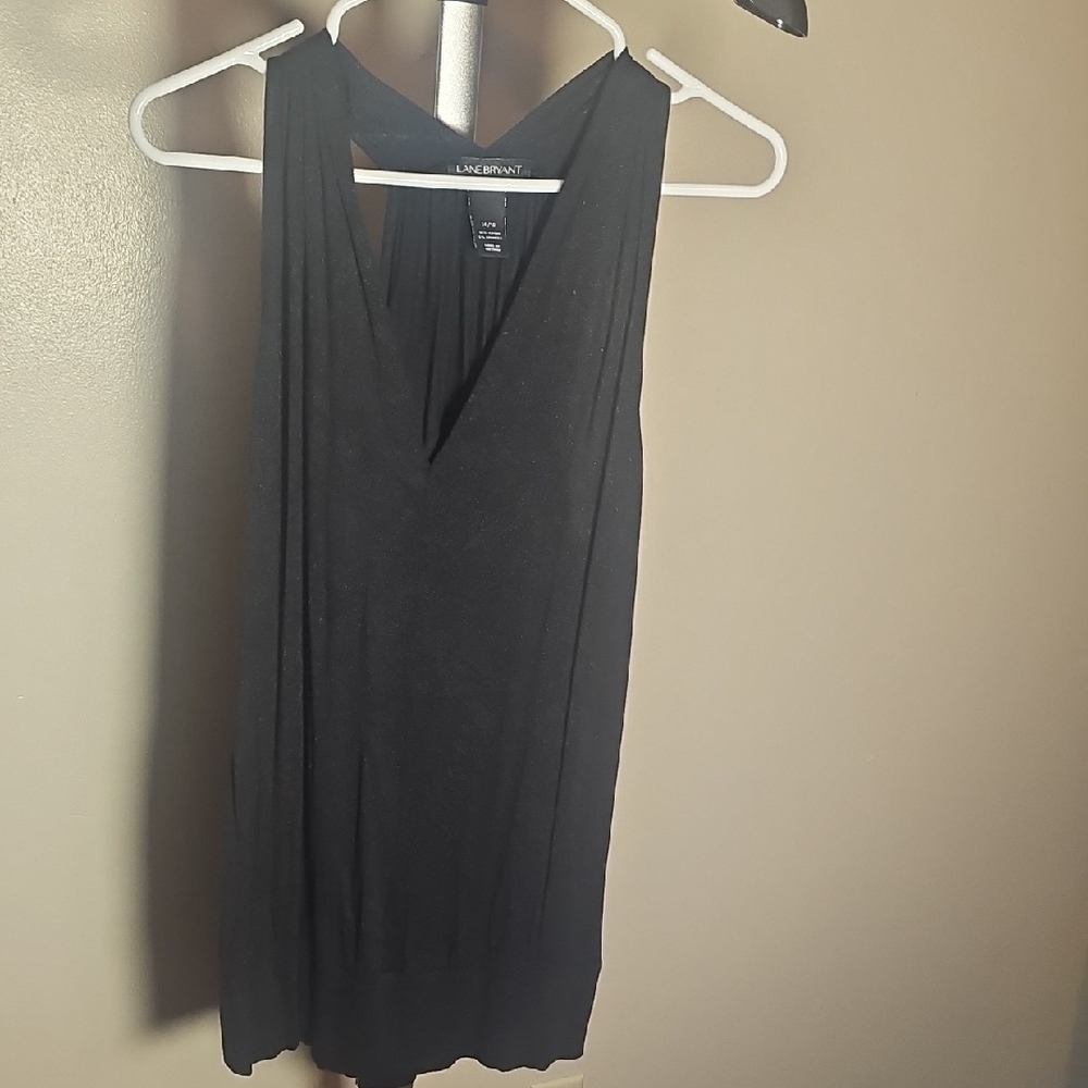 Lane Bryant Black Tank Top V-Neck